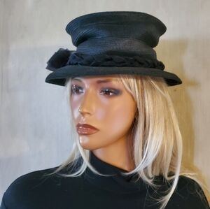 Vintage Mon Cheri Black Church Hat Funerals Special Events Urban‎ Goth Boho